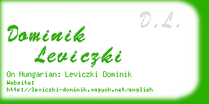 dominik leviczki business card